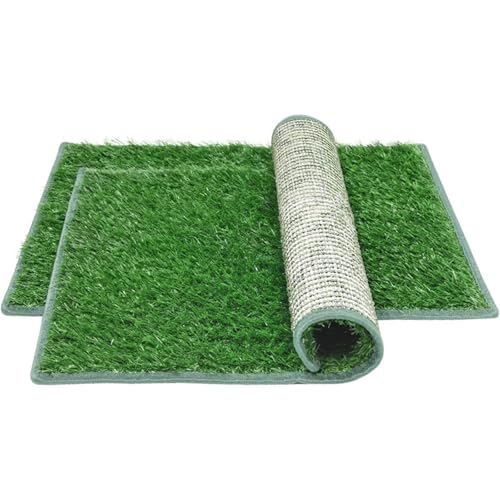 2 Stück Hundeklo Rasen, Kunstrasen-Trainingsmatten, Hundeklo für Zuhause, Training Pee Pads, Outdoor Ideal für Wohnung & Balkon (A,47 * 38 cm) von AQCQDQ