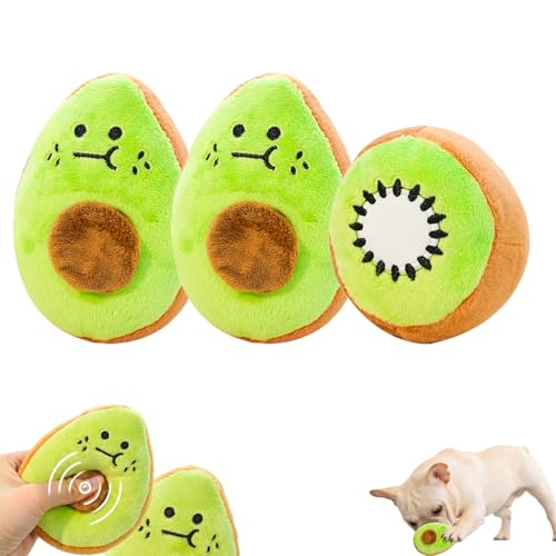 AQCQDQ 3 Stück Hundespielzeug, Avocado Kuscheltier Plüschtiere Für Große Hunde, Interaktives Hunde Kuscheltier Hundespielzeug Quietschendes Und Unzerstörbar Für Große Kleine Und Mittel (#C) von AQCQDQ