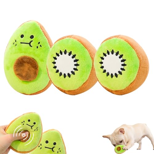 AQCQDQ 3 Stück Hundespielzeug, Avocado Kuscheltier Plüschtiere Für Große Hunde, Interaktives Hunde Kuscheltier Hundespielzeug Quietschendes Und Unzerstörbar Für Große Kleine Und Mittel (#D) von AQCQDQ