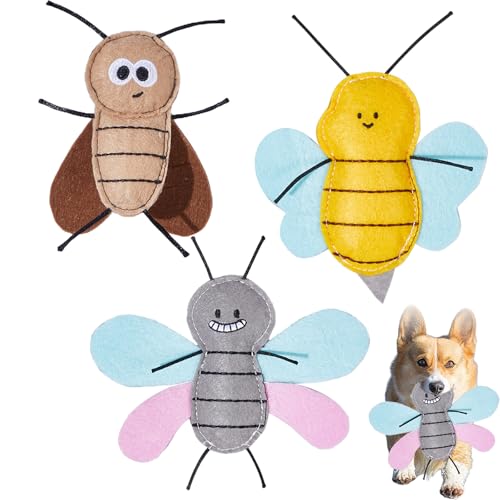 AQCQDQ 3 Stück Hundespielzeug Kleine Hunde Katzen, Kakerlaken Kuscheltier Welpenspielzeug Langlebiges Plüschtiere Kauspielzeug Und Quietschspielzeug Intelligenz Katzenminze Spielzeug (Gemisch) von AQCQDQ