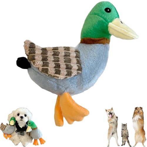 AQCQDQ Anti Stress Ente Für Hunde Unzerstörbares Hundespielzeug Kleine Große Hunde, Quietschendes Tauziehen Plüschhundespielzeug Zum Verstecken Von Futter, Gefüllte Hundekauspielzeug (1 Stück) von AQCQDQ