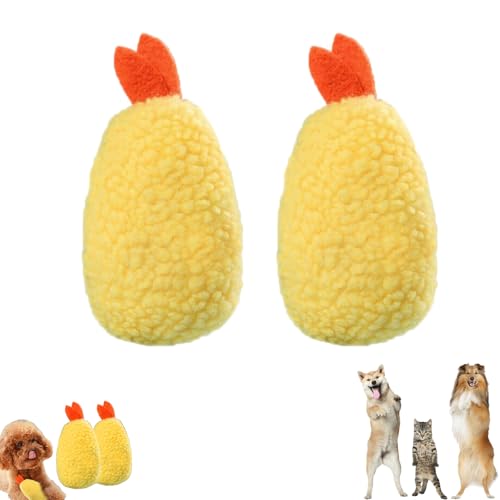 AQCQDQ Frittiertes Hähnchen Kuscheltier Hundespielzeug Quietschend Kleine Hunde, Hunde Beschäftigung Gefüllte Spielzeug Unkaputtbar, Interaktives Tauziehen Plüschhundespielzeug (2 Stück) von AQCQDQ