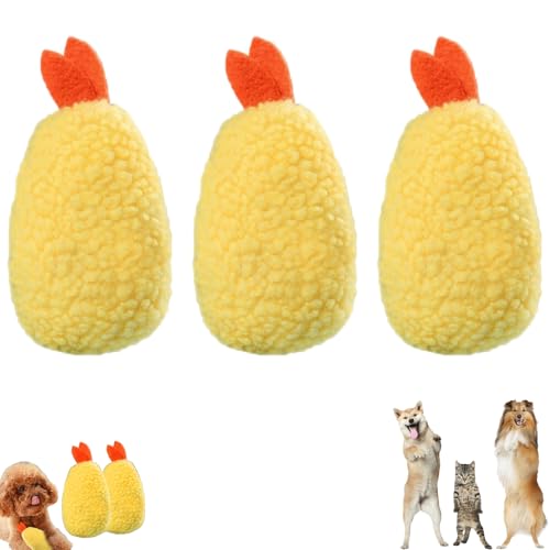 AQCQDQ Frittiertes Hähnchen Kuscheltier Hundespielzeug Quietschend Kleine Hunde, Hunde Beschäftigung Gefüllte Spielzeug Unkaputtbar, Interaktives Tauziehen Plüschhundespielzeug (3 Stück) von AQCQDQ