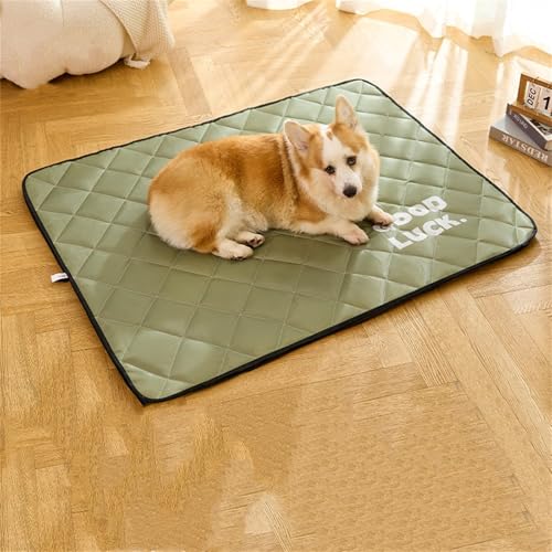 AQCQDQ Haustier Kühlmatte, Selbstkühlende Hundematte, Cooling Mat Dog, Kühldecke Hund Ohne Gel Kühlendes Hundebett Aus Eisseide Für Hunde Und Katzen, Sommer Waschbares Kühlkissen (Militärgrün,XL) AQCQDQ Haustier Kühlmatte, Selbstkühlende Hundematte, Cooling Mat Dog, Kühldecke Hund Ohne Gel Kühlendes Hundebett Aus Eisseide Für Hunde Und Katzen, Sommer Waschbares Kühlkissen (Militärgrün,XL) von AQCQDQ