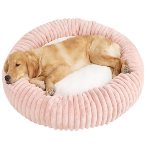 AQCQDQ Hundebett Rund,Donut Hundekissen,Waschbare Hundekorb,Hundebett Katzenbett Hundekissen Hundebetten in Mehreren Größen Für Mittelgroße Hunde (50 cm,Rosa) von AQCQDQ