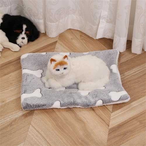 AQCQDQ Hundedecke, Hundedecke Flauschig, Hundematratze, Vier Jahreszeiten Universal-Haustiermatte, Hundekissen für Boden, Bett, Sofa, Auto Kofferraum (Grauer Knochen,80 * 100 cm) von AQCQDQ