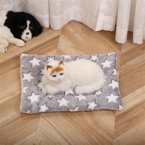AQCQDQ Hundedecke, Hundedecke Flauschig, Hundematratze, Vier Jahreszeiten Universal-Haustiermatte, Hundekissen für Boden, Bett, Sofa, Auto Kofferraum (Grauer Stern,50 * 60 cm) von AQCQDQ