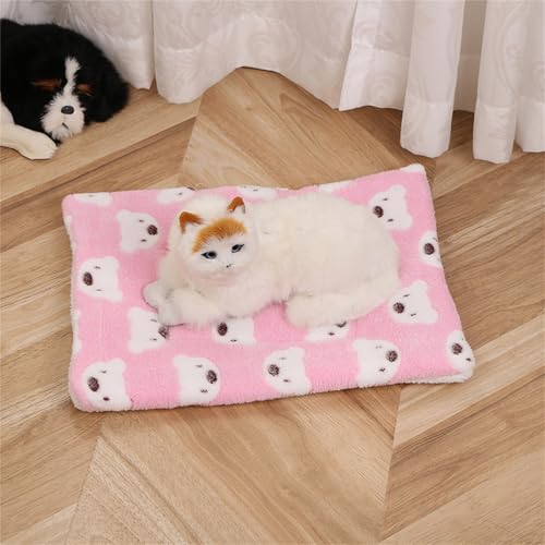 AQCQDQ Hundedecke, Hundedecke Flauschig, Hundematratze, Vier Jahreszeiten Universal-Haustiermatte, Hundekissen für Boden, Bett, Sofa, Auto Kofferraum (Rosa Bär,50 * 60 cm) von AQCQDQ