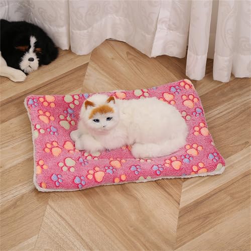 AQCQDQ Hundedecke, Hundedecke Flauschig, Hundematratze, Vier Jahreszeiten Universal-Haustiermatte, Hundekissen für Boden, Bett, Sofa, Auto Kofferraum (Rosa Kralle,40 * 50 cm) von AQCQDQ