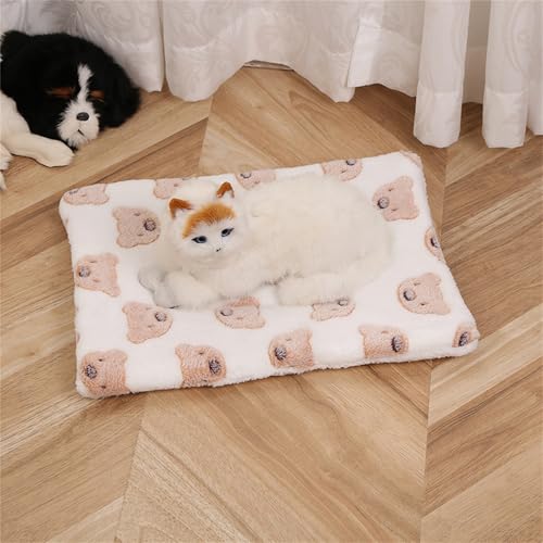 AQCQDQ Hundedecke, Hundedecke Flauschig, Hundematratze, Vier Jahreszeiten Universal-Haustiermatte, Hundekissen für Boden, Bett, Sofa, Auto Kofferraum (Weißer Bär,40 * 50 cm) von AQCQDQ