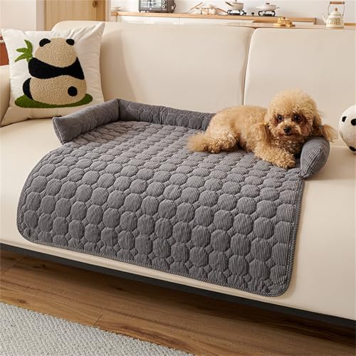 AQCQDQ Hundedecke Sofa, Bettschlange Hundedecke Sofa mit Rand, Hundedecke Katzendecke Waschbar, rutschfest Hundekissen, für Boden, Bett, Sofa, Auto Kofferraum (Dunkelgrau,75 * 75 cm) von AQCQDQ