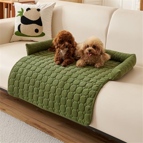 AQCQDQ Hundedecke Sofa, Bettschlange Hundedecke Sofa mit Rand, Hundedecke Katzendecke Waschbar, rutschfest Hundekissen, für Boden, Bett, Sofa, Auto Kofferraum (Grün,75 * 75 cm) von AQCQDQ