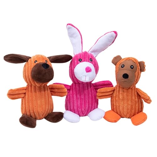 AQCQDQ Hundespielzeug, Unzerstörbar Quietschend Dog Toys, Hund Kuscheltier Tauziehen Plüsch Quietschendes Mit Crinkle-Papier, Robust kauspielzeug Für Welpen, Kleine, Mittlere, Große Hunde (3 Stück) von AQCQDQ