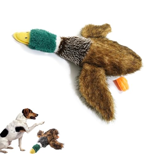 AQCQDQ Hundespielzeug Quietschend Unzerstörbar, Hund Kaut Auf Spielzeug-Ente, Welpenspielzeug Anti Stress Realistisch Ente Für Hunde, Robustes Beschäftigung Kauspielzeug Mittelgroße (#A) von AQCQDQ