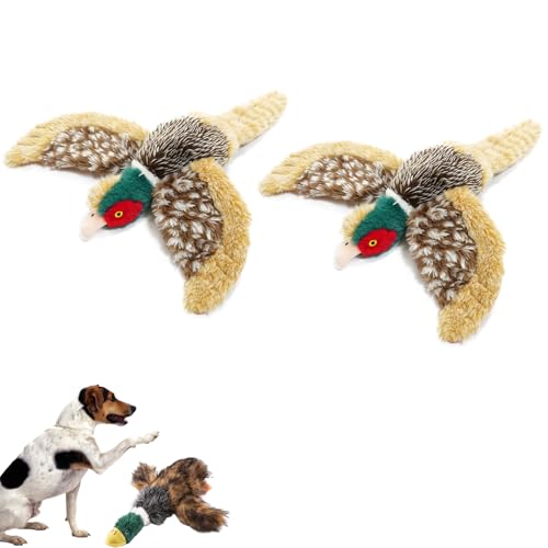 AQCQDQ Hundespielzeug Quietschend Unzerstörbar, Hund Kaut Auf Spielzeug-Ente, Welpenspielzeug Anti Stress Realistisch Ente Für Hunde, Robustes Beschäftigung Kauspielzeug Mittelgroße (#B*2) von AQCQDQ