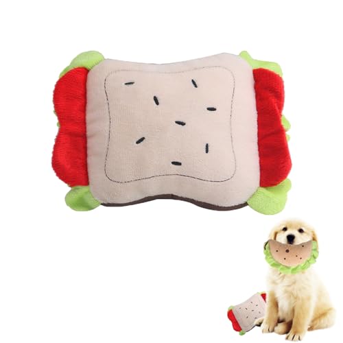 AQCQDQ Hundespielzeug Quietschend Unzerstörbar, Interaktives Quietschendes Hundekuscheltiere Kauspielzeug Welpe, Beschäftigung Welpenspielzeug Hund Geburtstag Geschenk (Brot) von AQCQDQ