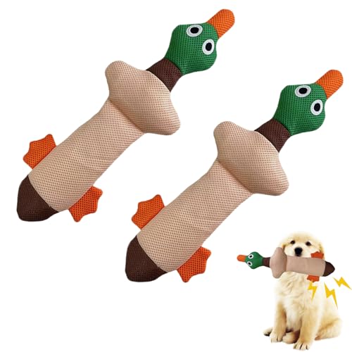 AQCQDQ Hundespielzeug Quietschend Unzerstörbar Plüsch, Welpenspielzeug Kauspielzeug Robustes Kuscheltier Hunde Spielzeug, Interaktives Plüschtier Beißfest Zahnpflege (Beige*2) von AQCQDQ