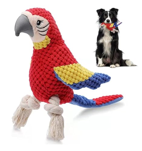 AQCQDQ Interaktives Hundespielzeug Unzerstörbares Quietschspielzeug, Quietschend Tauziehen Bissfestes Plüschtier Für Mittelgroße Und Große Hunde, Baumwollschnur Plüsch-Kauspielzeug (#01) von AQCQDQ