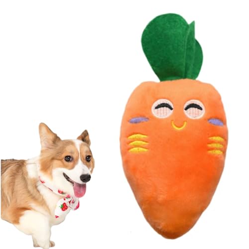 AQCQDQ Karotten Plüschspielzeug, Karotten Kissen Plüschtier, Plüsch Karotten Spielzeug, Katzen Spielzeug, Hunde-Kauspielzeug für Indoor Hunde, Katzen. (8x17 cm,Carrot) von AQCQDQ