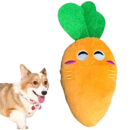 AQCQDQ Karotten Plüschspielzeug, Karotten Kissen Plüschtier, Plüsch Karotten Spielzeug, Katzen Spielzeug, Hunde-Kauspielzeug für Indoor Hunde, Katzen. (8x17 cm,New Carrot) von AQCQDQ