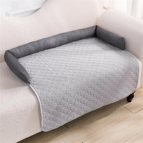 AQCQDQ Kühldecke Hund, Hundedecke Sofaschutz mit Rand, Kühlmatte für Hunde, Hundedecke rutschfest, für große und kleine Hunde sowie Katzen (Dunkelgrau,75 * 75 cm) von AQCQDQ
