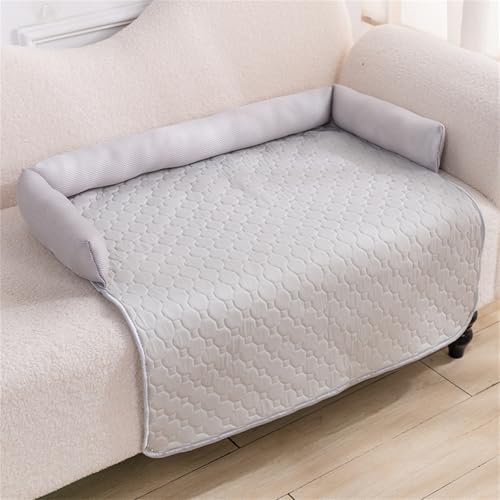 AQCQDQ Kühldecke Hund, Hundedecke Sofaschutz mit Rand, Kühlmatte für Hunde, Hundedecke rutschfest, für große und kleine Hunde sowie Katzen (Hellgrau,75 * 75 cm) von AQCQDQ