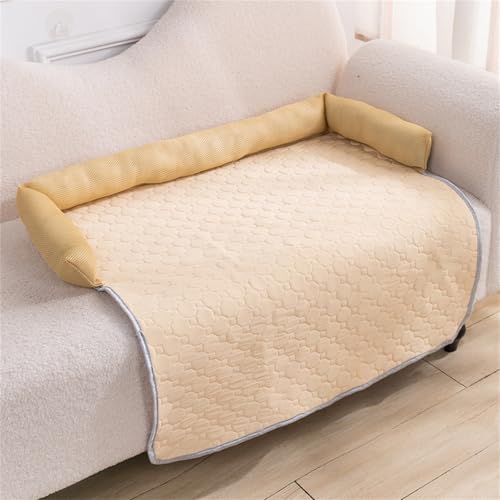 AQCQDQ Kühldecke Hund, Hundedecke Sofaschutz mit Rand, Kühlmatte für Hunde, Hundedecke rutschfest, für große und kleine Hunde sowie Katzen (Khaki,75 * 75 cm) von AQCQDQ