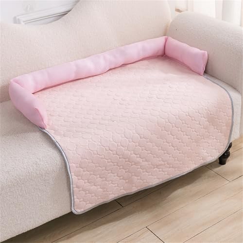 AQCQDQ Kühldecke Hund, Hundedecke Sofaschutz mit Rand, Kühlmatte für Hunde, Hundedecke rutschfest, für große und kleine Hunde sowie Katzen (Rosa,75 * 75 cm) von AQCQDQ