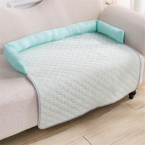 AQCQDQ Kühldecke Hund, Hundedecke Sofaschutz mit Rand, Kühlmatte für Hunde, Hundedecke rutschfest, für große und kleine Hunde sowie Katzen (hellblau,75 * 75 cm) von AQCQDQ