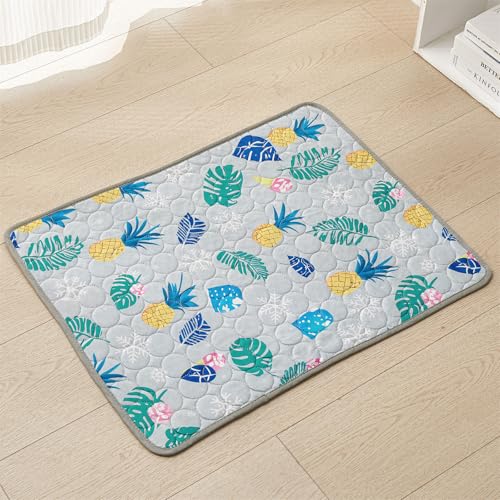 AQCQDQ Kühlmatte Für Hunde Katzen, Selbstkühlend Haustiermatte rutschfest Atmungsaktiv Haustiermatte Komfortabel, Sommer Waschbar Kühlkissen Kühldecke (Grau,150x100 cm) von AQCQDQ