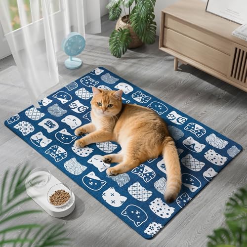 AQCQDQ Kühlmatte Hund, Haustier Kühlmatte, Kühldecke Hund Kühlmatte Für Hunde Und Katzen, Waschbares Hundematte Sommer Kühlkissen, Kühlmatte Aus Eisseide Ohne Gel (#A,85x120cm) von AQCQDQ