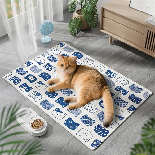 AQCQDQ Kühlmatte Hund, Haustier Kühlmatte, Kühldecke Hund Kühlmatte Für Hunde Und Katzen, Waschbares Hundematte Sommer Kühlkissen, Kühlmatte Aus Eisseide Ohne Gel (#B,85x120cm) von AQCQDQ
