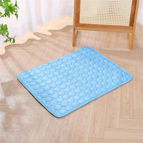 AQCQDQ Kühlmatte Hund, Welpenunterlagen Waschbar, rutschfest Hundekissen, Haustier-Sofa-Kissen, für Boden, Bett, Sofa, Auto Kofferraum (Blau,100 * 75 cm) von AQCQDQ