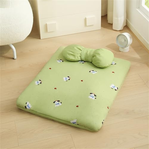 AQCQDQ Kühlmatte Hund Mit Schleife Kissen, Waschbares Selbstkühlend Haustiermatte Kühldecke Für Sommer Schleife Kühlkissen Komfortabel Kühlbett Für Sofa Auto (Grau,75x58 cm) von AQCQDQ