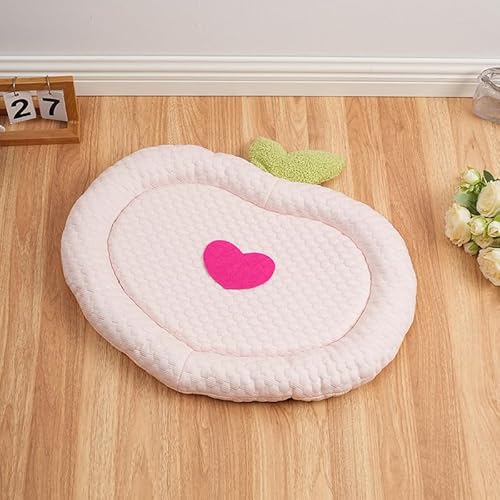 AQCQDQ Kühlmatte für Den Sommer, Kühldecke für Hunde Katzen Kühlkissen, Selbstkühlend Hundedecke Kühlend, Waschbares Kühlmatte Bett Kühlkissen Ganzjährig (Pfirsich,L) von AQCQDQ