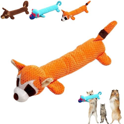 AQCQDQ Welpenspielzeug, Robustes Hundespielzeug Quietschend Unzerstörbar, Fuchs, AFFE, Esel Lange Plüschtiere Zahnpflege-Spielzeug Für Haustiere, Interaktives Kauspielzeug Hund (#A) von AQCQDQ