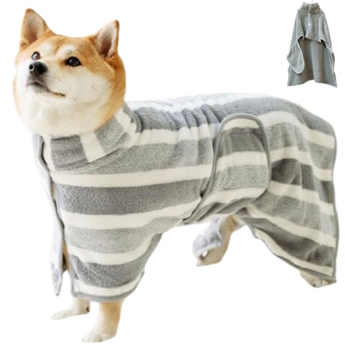 Hundebademantel,Hundebademantel Für Große Hunde,Hundebademantel XXL,Maschinenwaschbar, Geeignet Für Große, Mittlere Und Kleine Hunde (Grey-S) von AQCQDQ