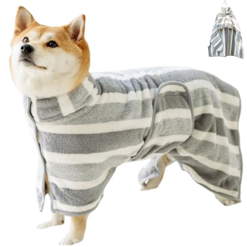 Hundebademantel,Hundebademantel Für Große Hunde,Hundebademantel XXL,Maschinenwaschbar, Geeignet Für Große, Mittlere Und Kleine Hunde (White-M) von AQCQDQ