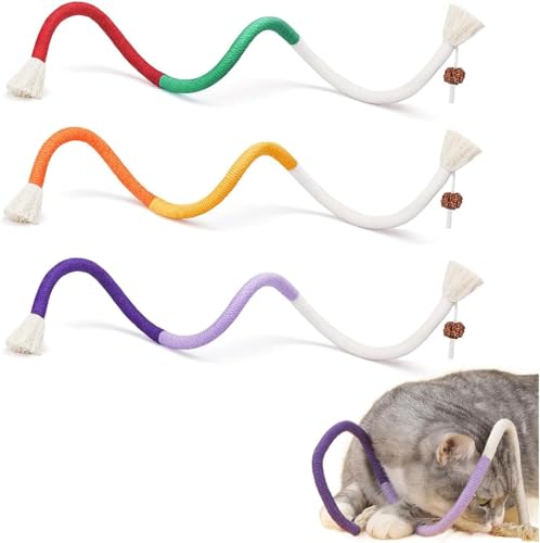 Katzenspielzeug, interaktives Katzenspielzeug für Indoor Katzen, Katze kauen Seil mit Silvervine Obst, Katze Baumwollseil Zähne Reinigung, Zahnreinigung, Stressabbau, Katzenminze (Farbe zufällig,3) Katzenspielzeug, interaktives Katzenspielzeug für Indoor Katzen, Katze kauen Seil mit Silvervine Obst, Katze Baumwollseil Zähne Reinigung, Zahnreinigung, Stressabbau, Katzenminze (Farbe zufällig,3) von AQCQDQ