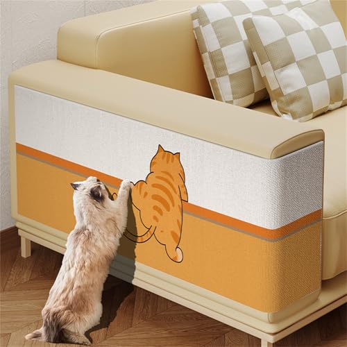 Kratzmatte Katze Selbstklebend, Kratzschutz Sofa Katze, Wandschutzfolie Selbstklebend, für Katzen Möbel Kratzteppich Couch-Schutz (A,100 * 60 cm) von AQCQDQ