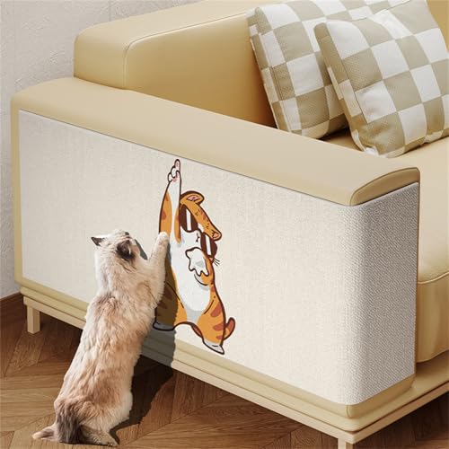 Kratzmatte Katze Selbstklebend, Kratzschutz Sofa Katze, Wandschutzfolie Selbstklebend, für Katzen Möbel Kratzteppich Couch-Schutz (C,100 * 40 cm) von AQCQDQ