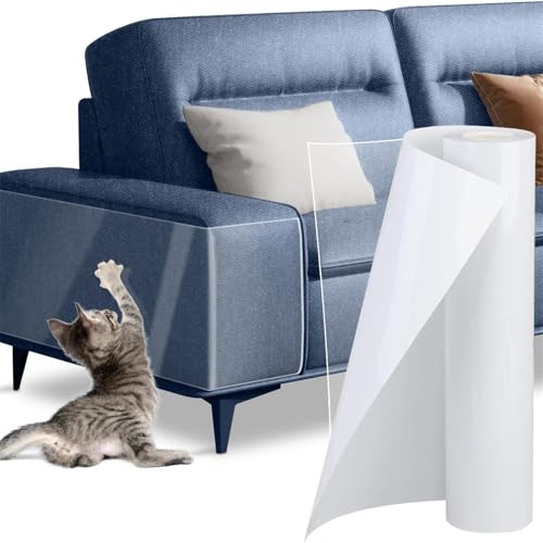Kratzschutz Sofa Katze, Kratzfolie Katzen Selbstklebend, Transparente Anti Kratz Folie für Katzen, für Möbel Couch Sofa Wand Tür Schutz (20 * 100 cm) von AQCQDQ