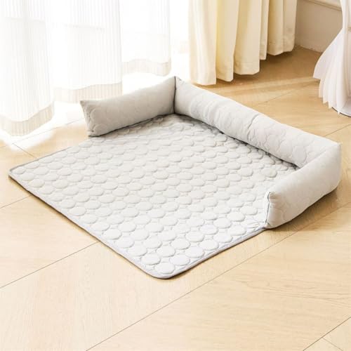 Kühlmatte Hunde Katzen Kühldecke Für Hunde Kühlkissen, Waschbare Selbstkühlende Matte Für Haustiere Summer Pet Ice Pad Abrieb Für Kleine Bis Mittelgroße Haustiere (Grau,70x70 cm) von AQCQDQ