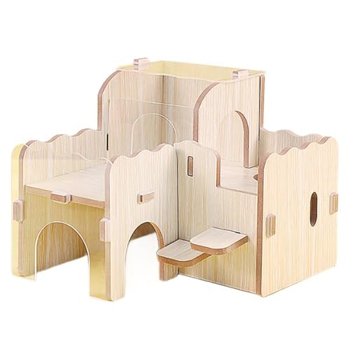 Meerschweinchen Versteck Aus Holz, Meerschweinchen Spielzeug Zubehoer, Versteck für Hamster Rennmäuse Stachelmäuse Kaninchen, Kleine Haustiere Spielzeug Zubehoer (1pcs) von AQCQDQ