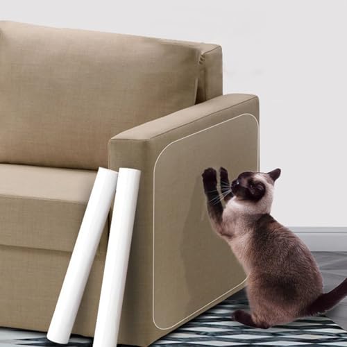 Selbstklebend Kratzmatte Katze, Transparent Kratzschutzfolie, Katze Kratzschutz, Kratzfesten Schutzfolie für Sofa Wand Tür und Möbel (20 * 270 cm) von AQCQDQ