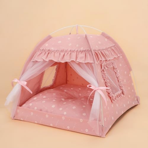 Tragbare Zusammenklappbare Hund Zelt, Katzen Zelt Outdoor katzenzelt Wasserdichtes Hundezelt， Hundebett Kuschelig Haustierbett mit Tiermatratze Weich Tierbett (fense,35 * 35CM 5 Pfund) von AQCQDQ