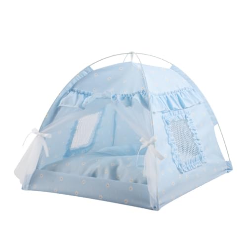 Tragbare Zusammenklappbare Hund Zelt, Katzen Zelt Outdoor katzenzelt Wasserdichtes Hundezelt， Hundebett Kuschelig Haustierbett mit Tiermatratze Weich Tierbett (lanse,40 * 40CM 10 Pfund) von AQCQDQ