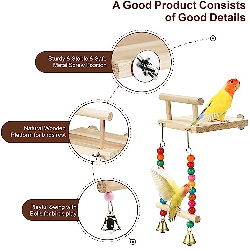 Sitzstangen für Vögel, Papagei Holzplattform, Schaukeln mit Schaukel Glocke, Kauen für Tiere, grüne Wangen, Chinchilla, Hamster Wellensittic B Sitzstangen für Vögel, Papagei Holzplattform, Schaukeln mit Schaukel Glocke, Kauen für Tiere, grüne Wangen, Chinchilla, Hamster Wellensittic B von AQH
