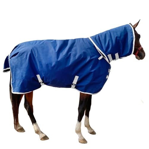 Pferdedecke, 1200D, wasserdicht, 400 g warme Baumwoll-Füllung, 1200D Premium-Pferdedecke, wasserdichte Decke, 183 cm, geeignet für Pferde mit einer Rückenlänge von 135 cm von AQINGR