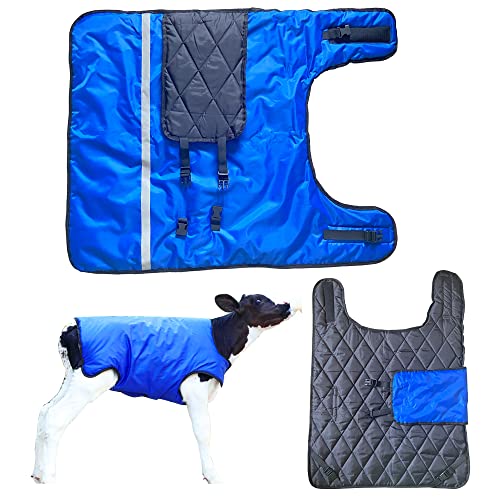 Wadendecke, Pferdedecke, verdickte, warme Wadenbekleidung, Wadenbekleidung, warmes Artefakt, Kalbskleidung, Wadenhalt, warme Kleidung, Pferdedecke für Rinder (Blau, 1 Stück) von AQINGR